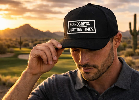 No Regrets | White Text | 5 Panel Cap