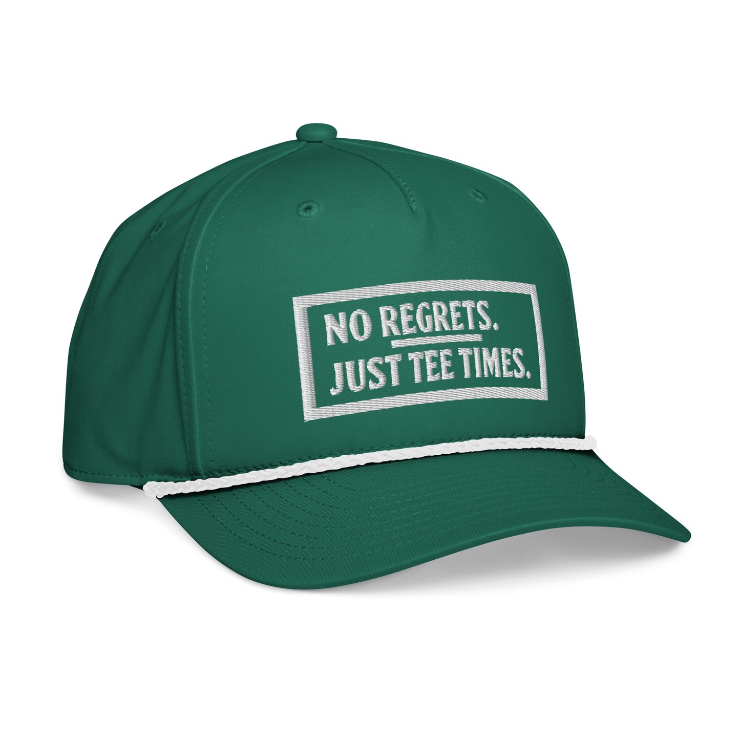 No Regrets | White Text | Classic Rope Cap