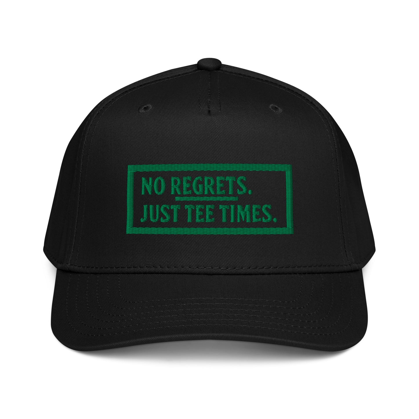 No Regrets | Green Text | 5 Panel Cap