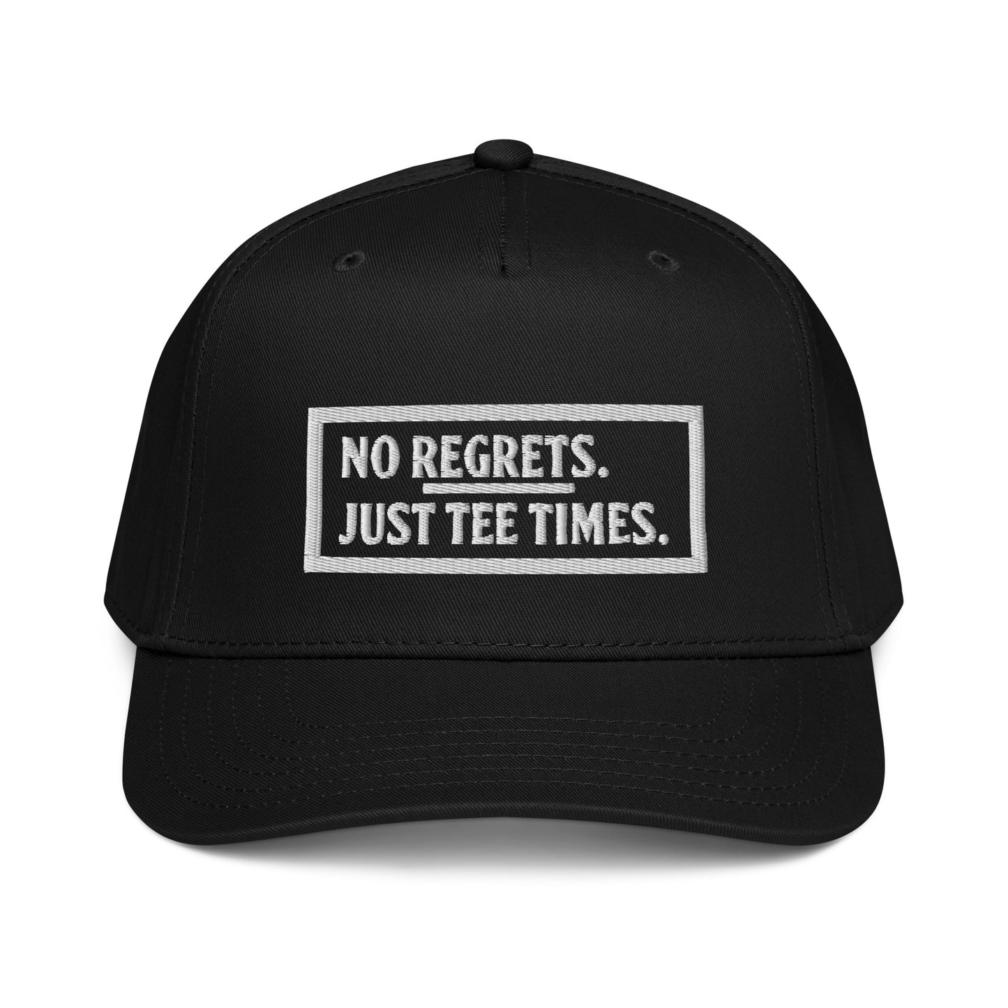 No Regrets | White Text | 5 Panel Cap