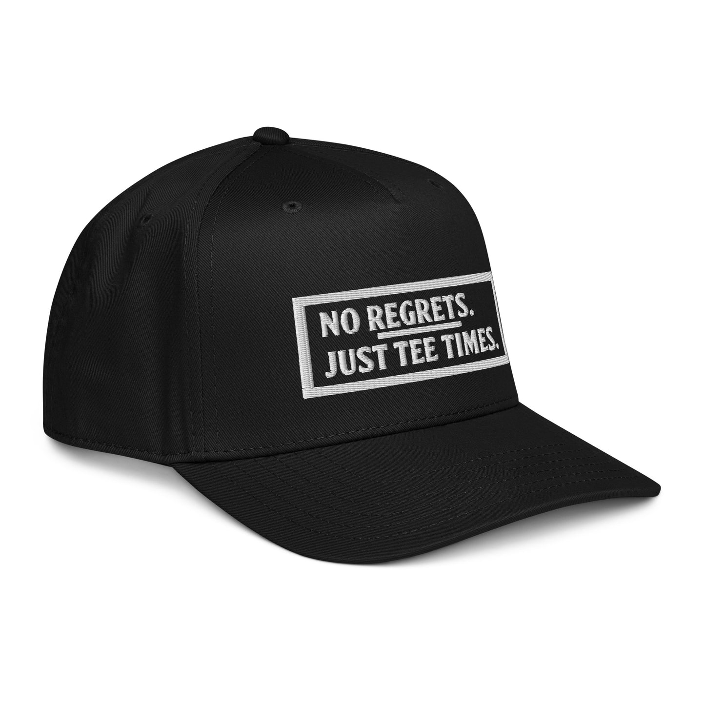 No Regrets | White Text | 5 Panel Cap