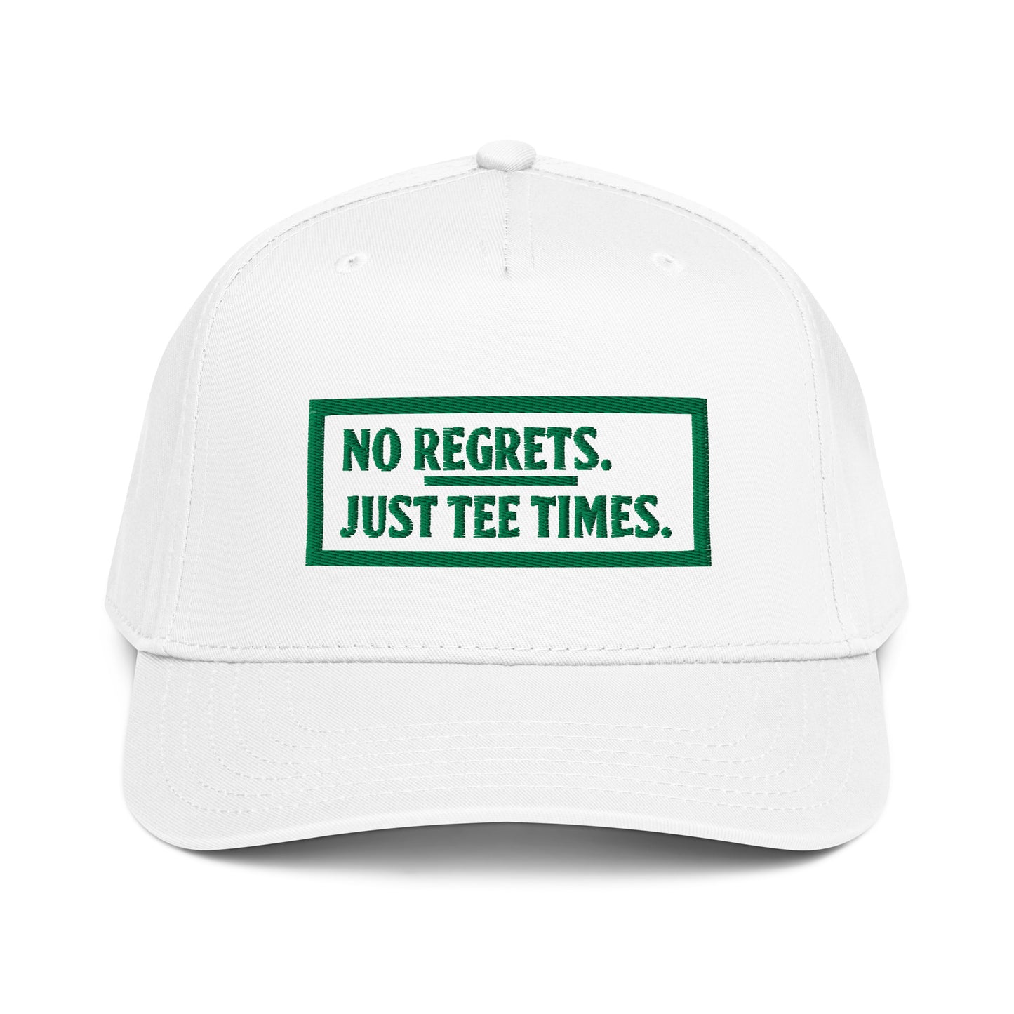 No Regrets | Green Text | 5 Panel Cap