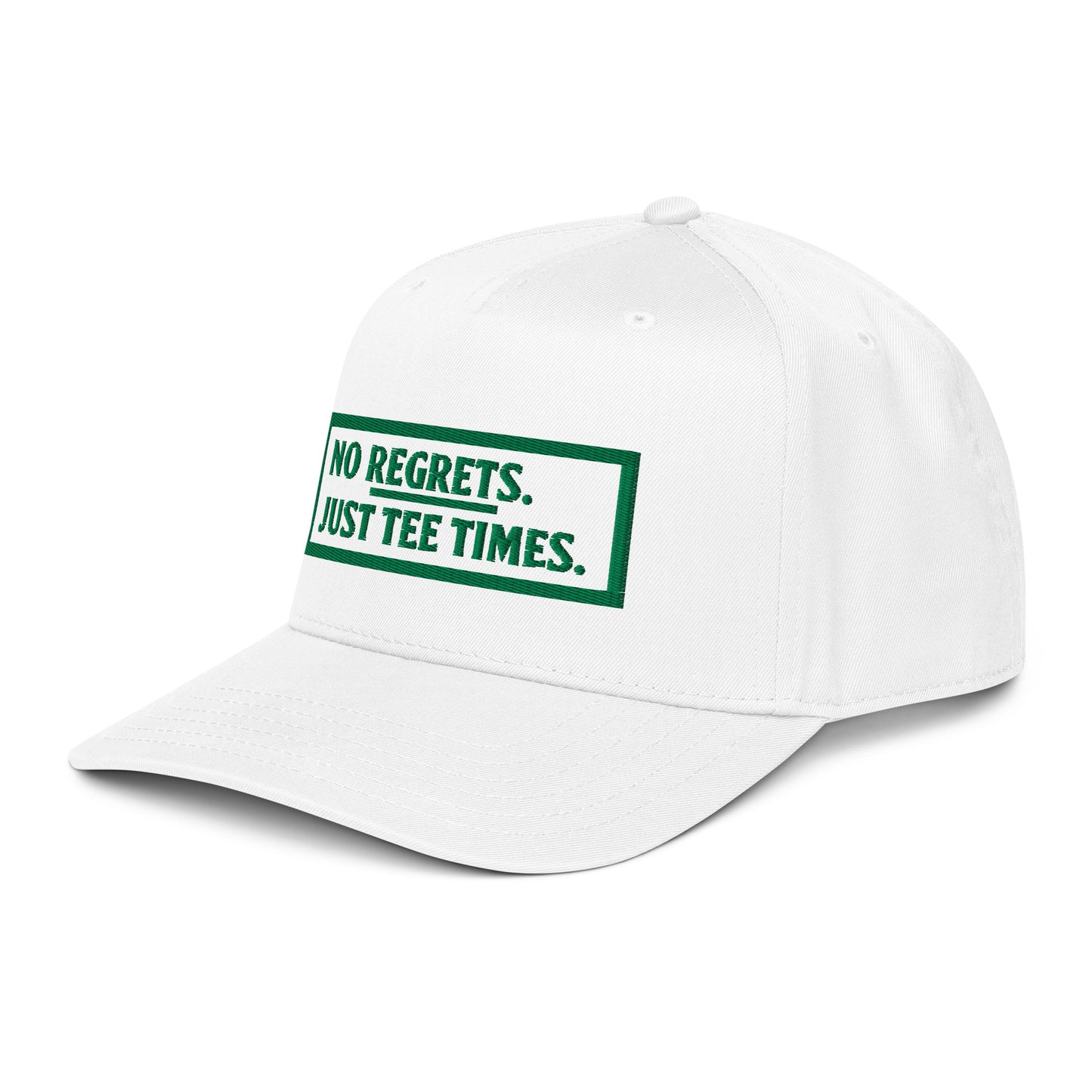 No Regrets | Green Text | 5 Panel Cap