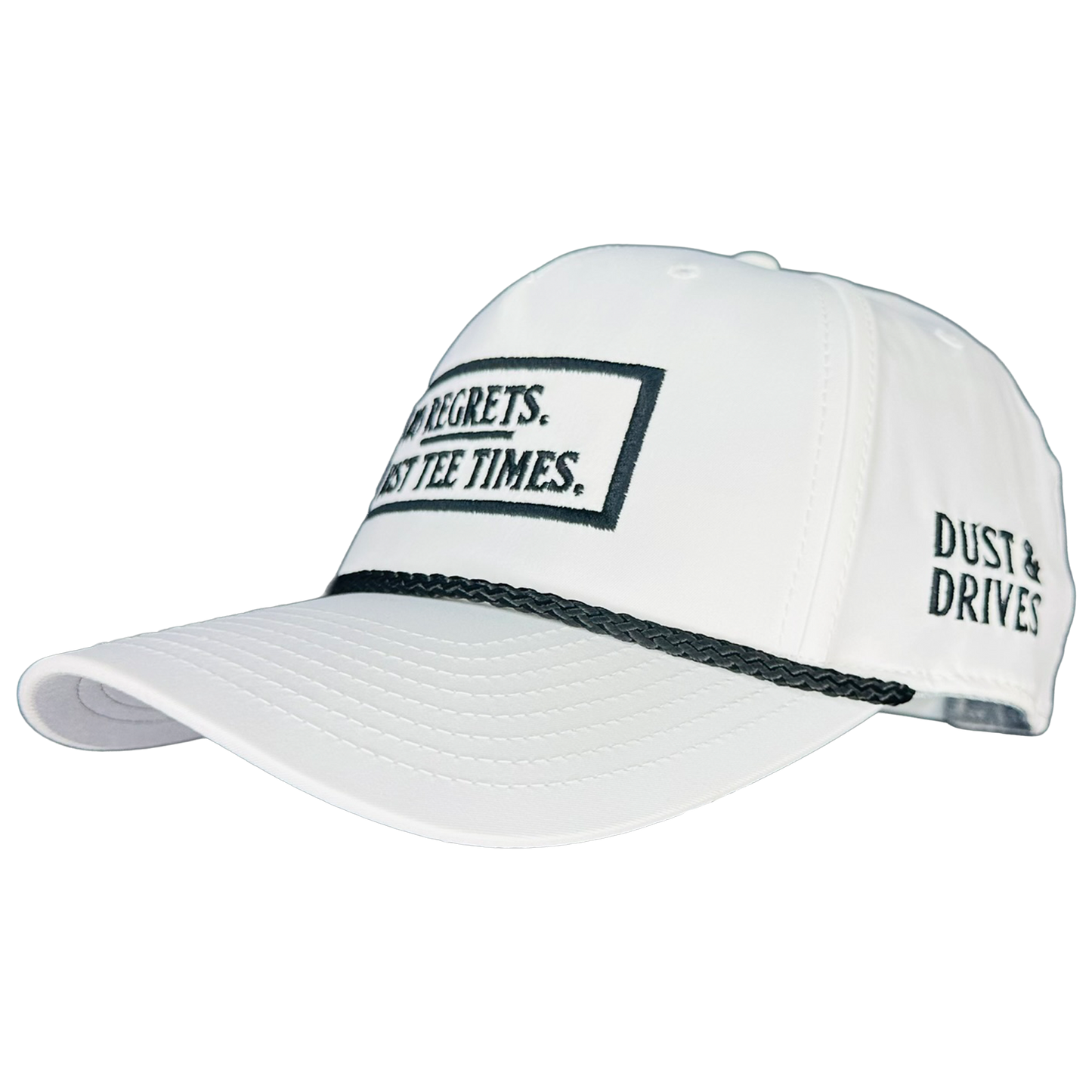 No Regrets | Black Text | Classic Rope Cap
