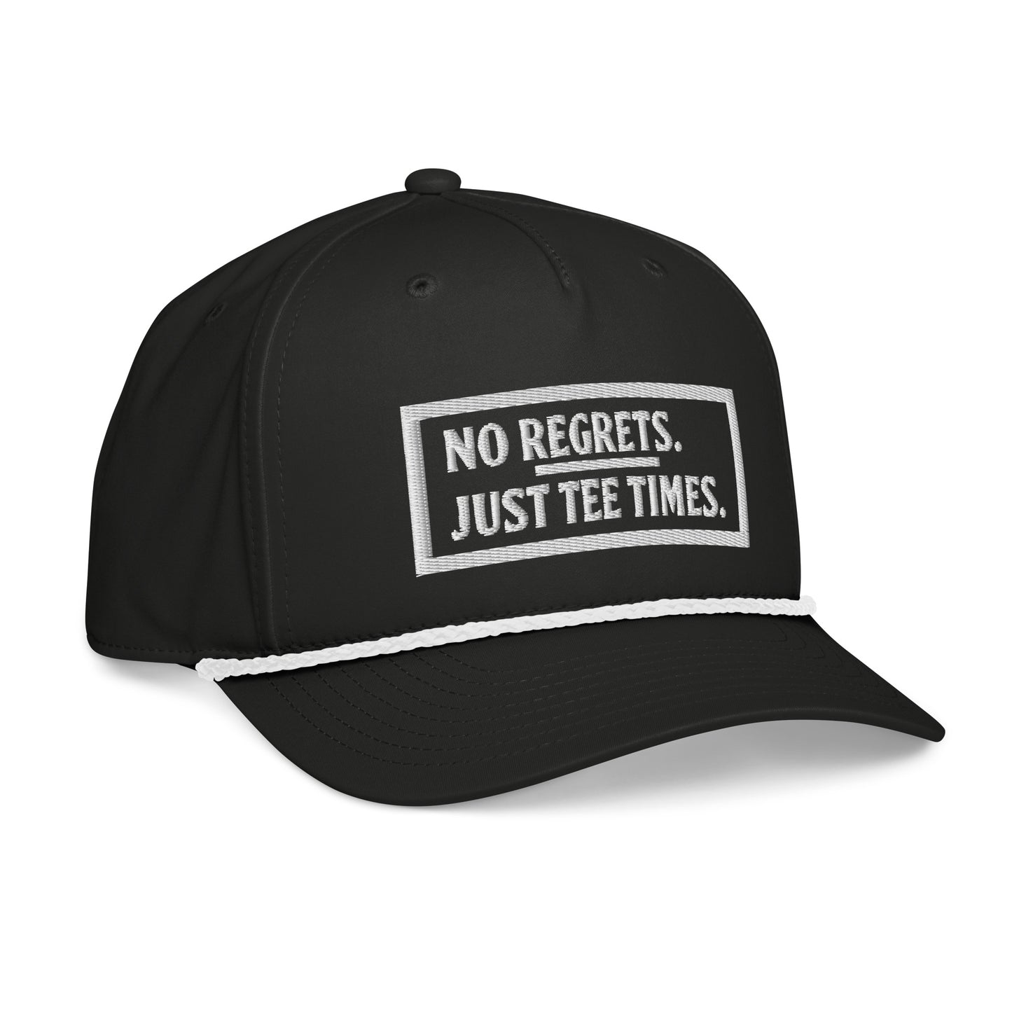 No Regrets | White Text | Classic Rope Cap