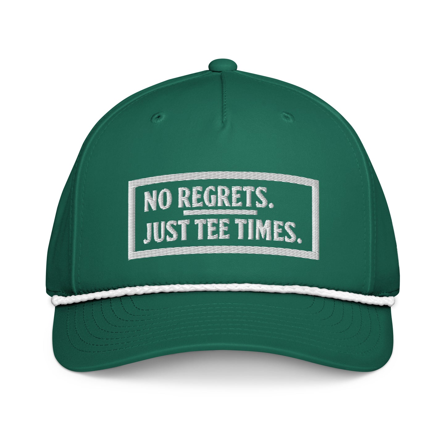 No Regrets | White Text | Classic Rope Cap
