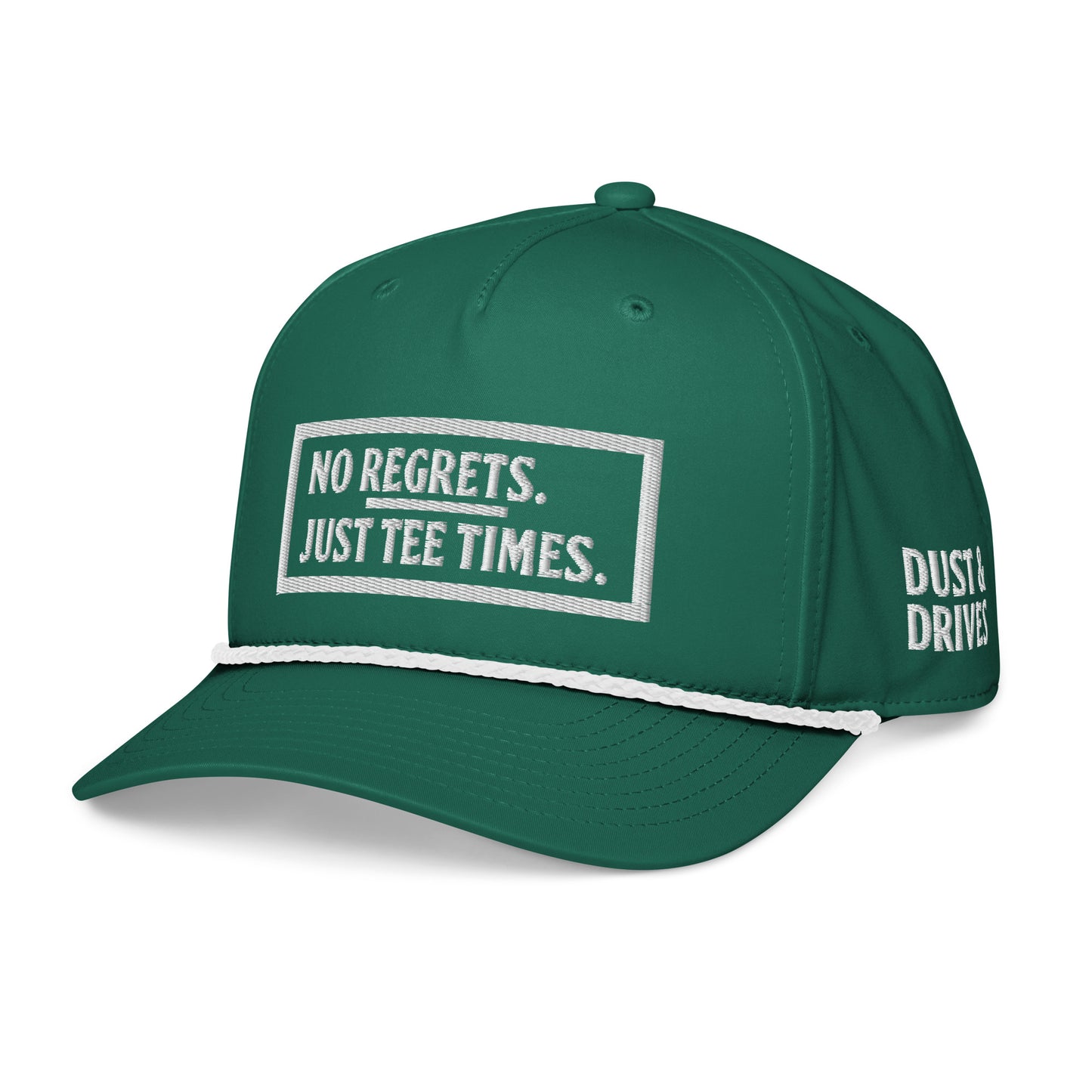No Regrets | White Text | Classic Rope Cap